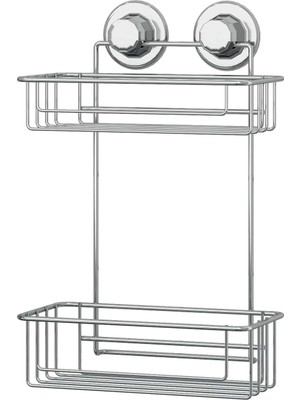 Tekno-tel Krom Vakumlu 2 Katlı Banyo Rafı Modern Tasarım 20 KG Taşıma Kapasitesi DM256