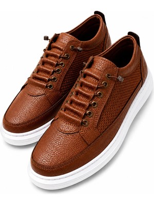 Yalçın Erkek Kahverengi Fileli Sneaker Lastikli Günlük Spor Ayakkabı