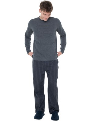 Calvin Klein Erkek Uzun Kollu Tişört ve Pantolon Pijama Takımı LV00NM2955