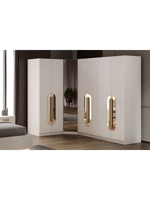 Doressa Beyond 7 Kapılı 1 Reflekte Camlı Köşe Gardırop