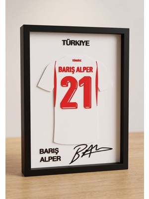 Riva Self Barış Alper Yılmaz 21 Numaralı Özel Tasarım 3D Kabartmalı Dekoratif Futbol Tablosu