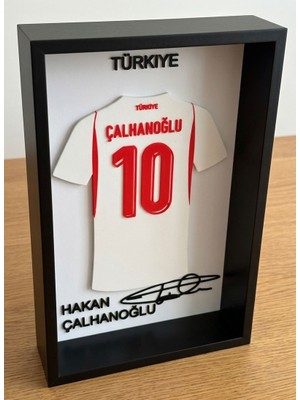 Riva Self Hakan Çalhanoğlu 10 Numaralı Özel Tasarım 3D Kabartmalı Futbol Dekoratif Tablo