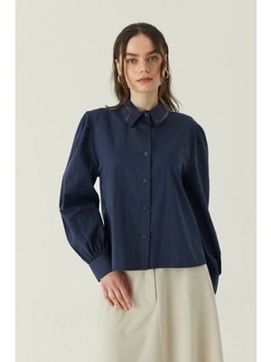 Zülays Basic Poplin Gömlek Lacivert
