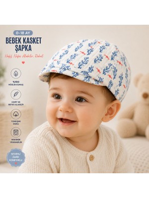 Heianmono %100 Keten Bebek Kasket (0-18 Ay) (Size 43-46 Cm)(Unisex)