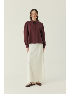 Zülays Basic Poplin Gömlek Bordo