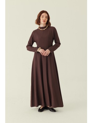 Zülays Panel Seam Tencel Dress – Brown