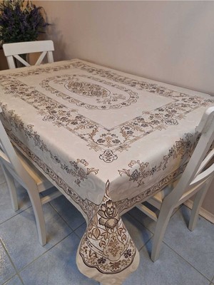 Başak Ev Tekstili Dora Pano Elyaf Tabanlı Pvc Muşamba - Desenli Silinebilir 120 x 155 Hazır Masa Örtüsü