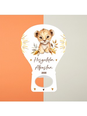 Hedef Plus 20 Adet Açacak Magnet , Aslan Temalı Yeni Doğan Balon Magnet , 1 Yaşında Erkek Bebek Magnet