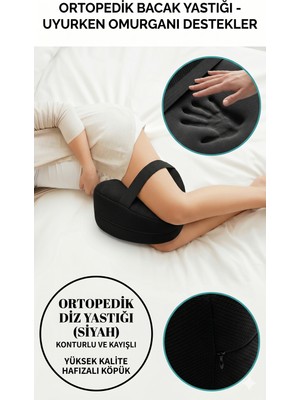 Simple The Pillow Visco Ortopedik Diz Yastığı Bacak Arası Destek Yastığı Memory Foam Yastık Kalça Diz ve Eklem Sorunları Için Yastık