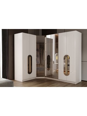 Doressa Beyond 7 Kapılı 3 Reflekte Camlı Köşe Gardırop