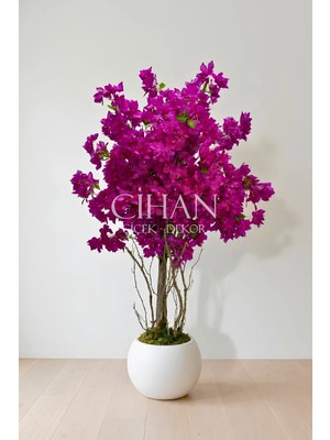 Cihan Çiçekçilik 30X30 Küre Saksılı Yapay Mor Begonvil Ağacı 170 cm