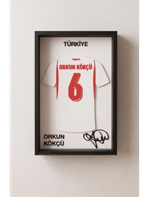 Riva Self Orkun Kökçü 6 Numaralı Özel Tasarım 3D Kabartmalı Dekoratif Futbol Tablosu