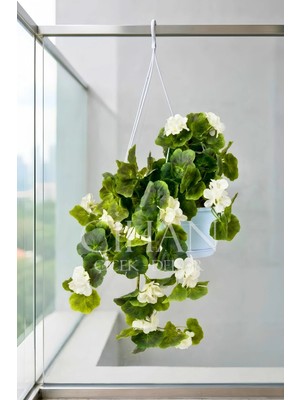 Cihan Çiçekçilik Askılı Saksıda Yapay Sarkan Sardunya - 100 cm Balkon ve Teras Çiçeği