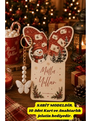 Emtory Home Butterfly | Kardan Adam Kartlı Anahtarlık - Kelebek Anahtarlık - Yılbaşı Hediyesi - 10X13CM