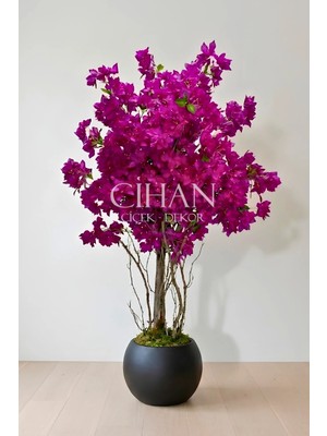 Cihan Çiçekçilik 30X30 Küre Saksılı Yapay Mor Begonvil Ağacı 170 cm
