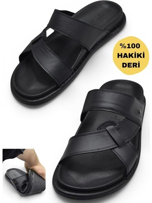 Ispartalılar 312 TAM ORTOPEDİK Günlük Hakiki Deri Erkek Terlik Hakiki Deri Günlük Erkek Terlik