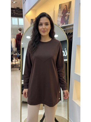Qmash Penye Tunik Kahve 6193