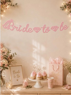 Parti Adresi Bride To Be Kaligrafi Banner Bekarlığa Veda Parti Süsü Pembe