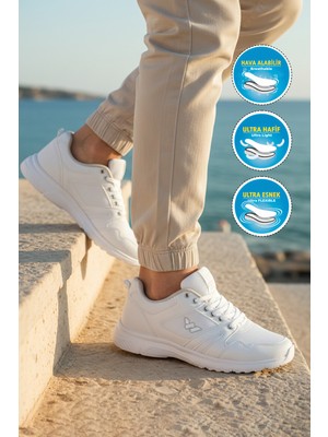 Walkway 020 Büyük Numara Beyaz Erkek Spor Ayakkabı