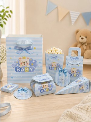 Parti Adresi Mavi Ayıcıklı Baby Parti Seti – 80 Parça Bebek Doğum Günü & Mevlüt Seti