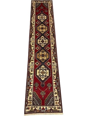 Burak Halı El Dokuma Sıfır Yahyalı Halısı Yolluk 75X345 Kök Boya %100 Yün Halı Renkli