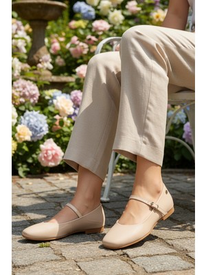 Pierre Cardin PC-54810 Z Bej Rugan Kadın Babet