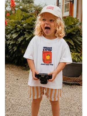 Monila Unisex Çocuk Pamuklu Bisiklet Yaka Baskılı T-Shirt