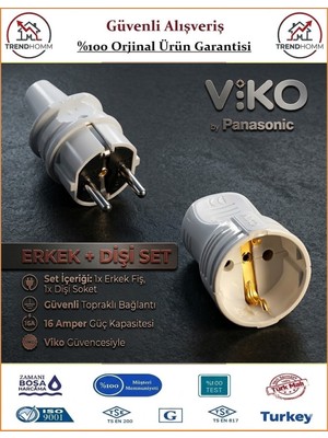 Viko Erkek Fiş + Dişi Fiş - İkisi Bir Arada - Topraklı - Orjinal Ürün