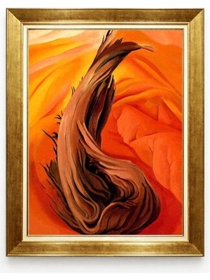 Tablore Modern Soyut Yağlıboya Görünümlü Çerçeveli Kanvas Tablo Turuncu Salon Dekoru