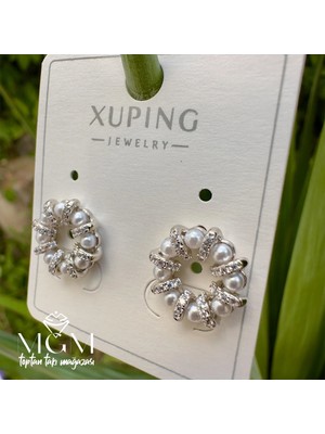Twin Store Xuping Taşlı Inci Detaylı Küpe - KP00221