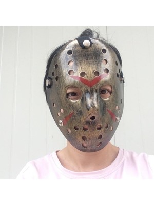 Ozcmax Bakır Renk Kırmızı Çizgili Tam Yüz Hannibal Maskkesi