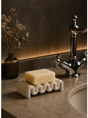 Dekoratif Plastik Sabunluk 10X5 cm | Modern Banyo Sabunluğu | Lavabo Üstü Su Tahliyeli Sabun Standı