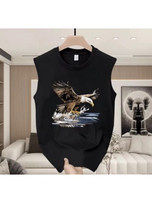 Nigrum Pardus Nıgrum Pardus Yeni Sezon Vahşi Doğa Baskılı %100 Pamuk Büyük Beden Kolsuz Erkek T-Shirt
