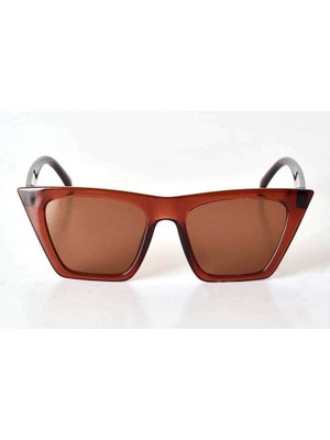 Die Grup Kahverengi Şeffaf Çerçeveli Unisex Güneş Gözlüğü - Moda Gözlük