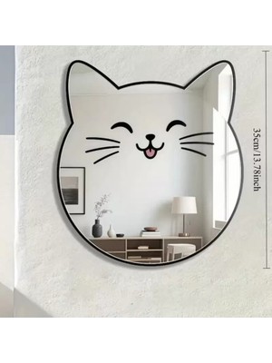 Twin Store Kırılmaz Pleksi Gülen Duvar Aynası - 35X35 cm Çocuk Bebek Odası Dekoratif Ayna