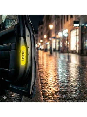 Die Grup Reflektif Araç Kapı Uyarı Sticker Seti - 2'li Sarı