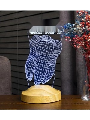 Die Grup Kişiye Özel 3D LED Lamba - Diş Hekimleri Günü Hediyesi