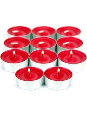 Die Grup 32 Adet Kırmızı Tealight Mum Seti - Uzun Yanma Süreli ve Kokulu