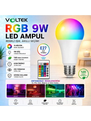 Voltek 9 W Rgb LED Ampul