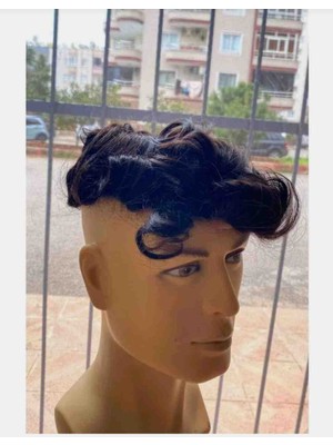 Handmade %100 Insan Saçı Gerçek Protez Saç 5*8 Ölçü Yıkandığında Düzlesen Model %10 Beyazlı