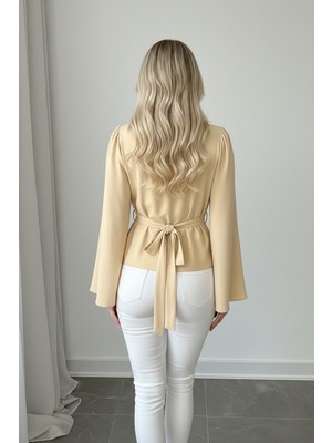E-Bulurum Kadın Ispanyol Kollu Modern Stil Bluz