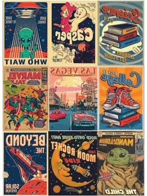 Die Grup Eski Çizgi Filmler Temalı Sticker Seti, Laptop ve Telefon Için