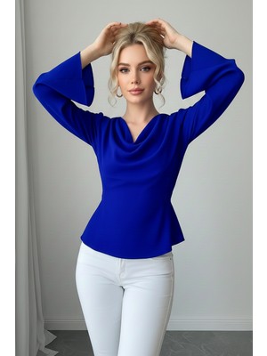 E-Bulurum Kadın Ispanyol Kollu Modern Stil Bluz