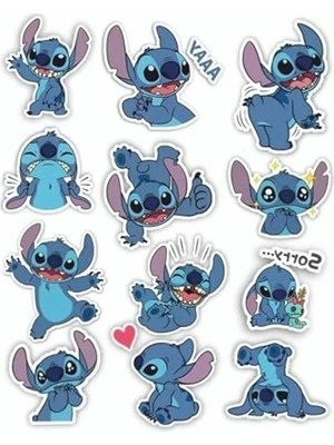 Die Grup Lilo And Stitch Temalı Laptop Telefon Tablet Sticker Seti