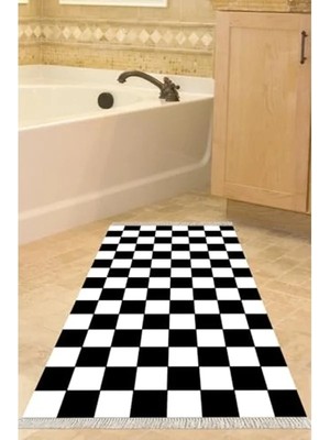Die Grup Yıkanabilir Kaymaz Taban Banyo Paspası, Siyah, 50X80 cm