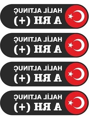 Die Grup Kan Grubu Folyo Sticker, 10 Adet, Kask ve Motor Için