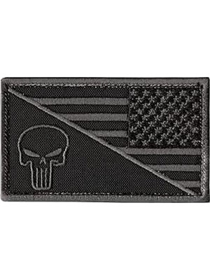 Die Grup Abd Bayrağı Temalı Punisher Skull Patch, Askeri Stil Aksesuar