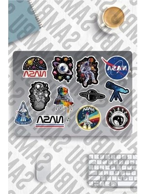 Die Grup Uzay Temalı Sticker Seti, Laptop ve Telefon Için Etiketler