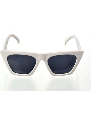 Die Grup Beyaz Çerçeve Cat Eye Kadın Güneş Gözlüğü