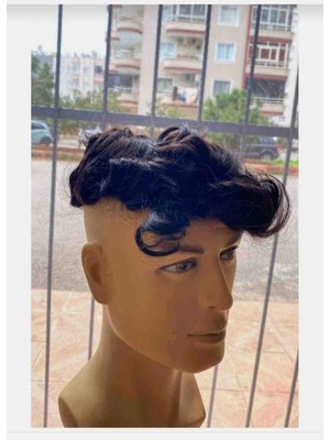 Handmade %100 Insan Saçı Gerçek Protez 6*8 Ölçülü Yıkandığı Zaman Düzlesen Model %10 Beyazlı